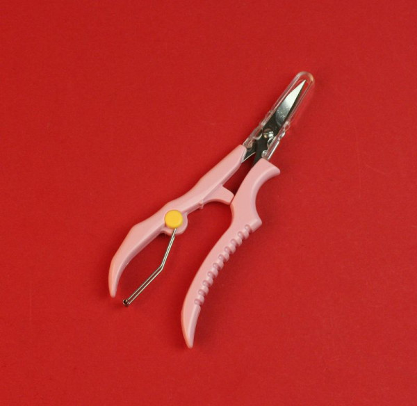 Schere Stickschere Fadenschere Schneideschere mit Spitzenschutz und Selbstöffnungsbügel (rosa)
