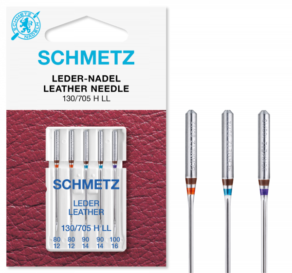 Schmetz Leder-Nadel 130/705 H LL VIS  Sortiment auf SB Karte NM 80-100