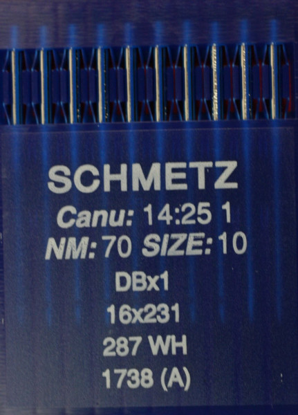 Schmetz DBX1 Staerke NM70 Rundkolbennadel 287WH, 1738