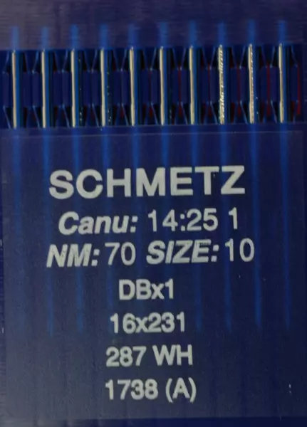 Schmetz DBX1 Staerke NM70 Rundkolbennadel 287WH / 1738