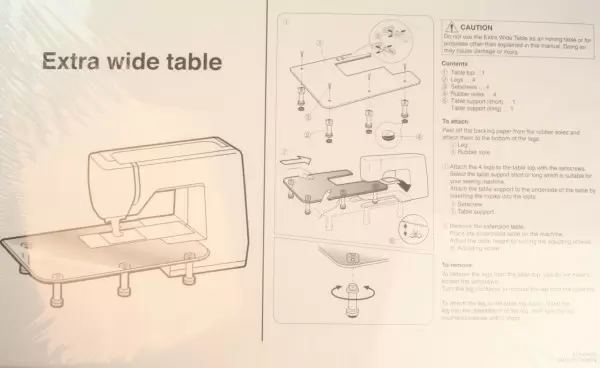 Quilttisch Anstelltisch Nähtisch mit Füßen groß für Elna , Janome Nähmaschine # 861406025 , 86140601