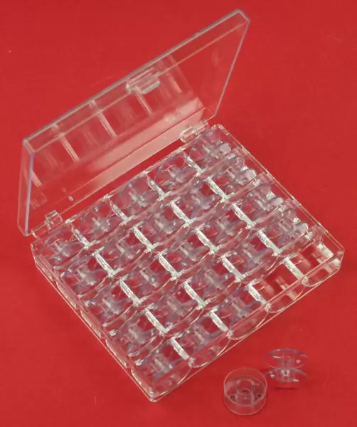 Spulenbox mit 25 Spulen für Elna, Janome, Babylock, Bernette, Brother, Kenmore, Necchi, Pfaff, Singe