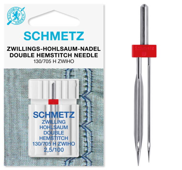 Zwillings-Hohlsaum Nadel Schmetz 130/705 H ZWIHO SES Staerke 100