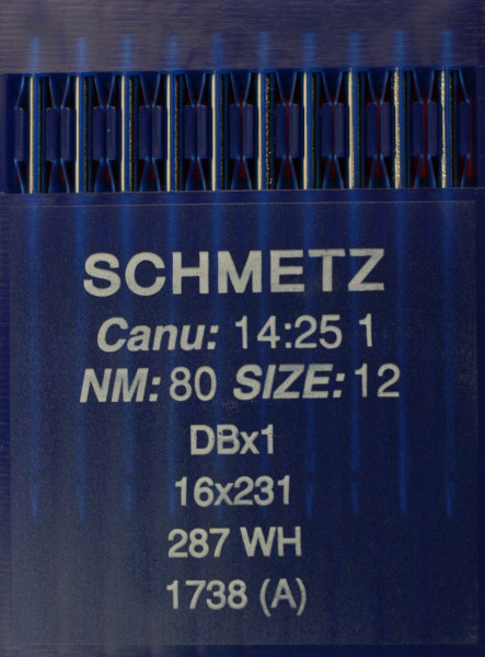 Schmetz DBX1 Staerke NM80 Rundkolbennadel 1738, 287WH