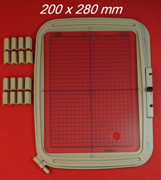 Stickrahmen RE28b mit Schablone JA809PC und Magnetklemmen (200x280 mm) Elna / Janonome