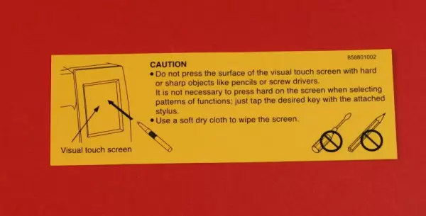 Sicherheitskarte für Display Warnkarte (CAUTION CARD) für Nähmaschine Elna und Janome