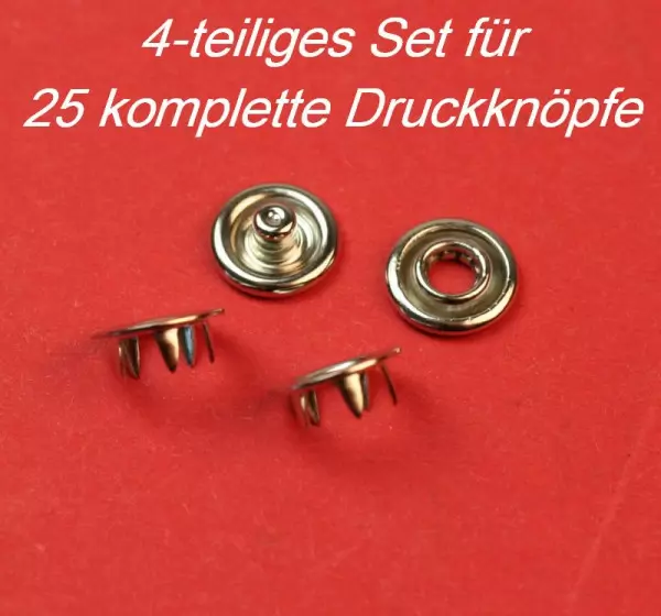 Knopföse 9,5 mm aus Nickel 25 Stück Druckknopf