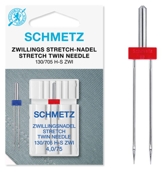 Zwillings-Stretch Nadel Schmetz 130/705 H-S ZWI 4.0 Staerke 75 (SB-Karte)