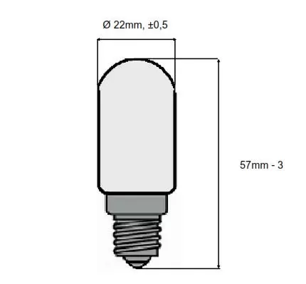 Glühlampe - Riva E14 S T22 220 / 240Volt 15Watt (matt) Schraubbirne