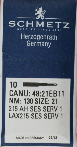 Schmetz 215 AH SES SERV 1 Z10 Staerke NM130 Rundkolbennadel