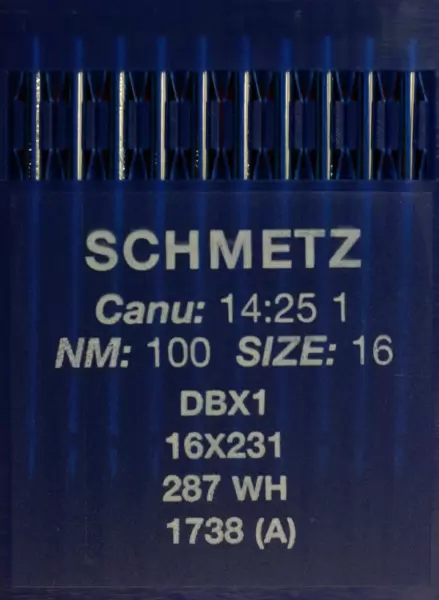 Schmetz DBX1 Staerke NM100 Rundkolbennadel 1738, 287WH