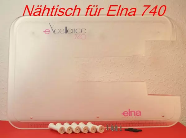 Anschiebetisch ( Groß ) # 489-712-009 durchsichtig für Elna 740 eXcellence